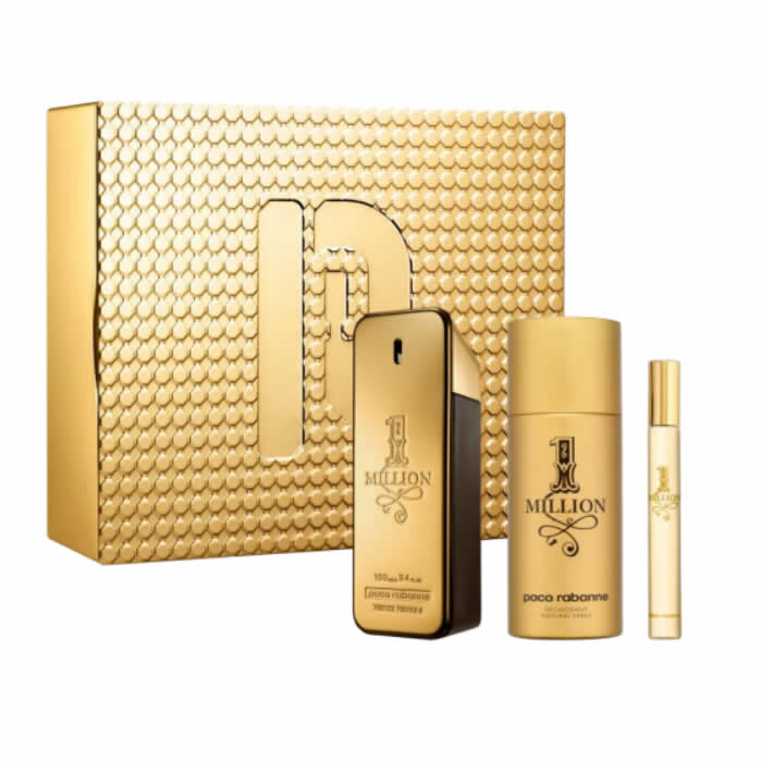 Paco Rabanne 1 Million Eau De Toilette Spray 100ml Set 3 Artikel