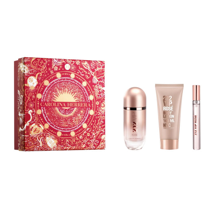 Carolina Herrera 212 Vip Rose Eau De Parfum Spray 80ml Set 3 Artikel Christmas 2023